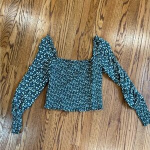 Floral Smocked Puff Sleeve Top